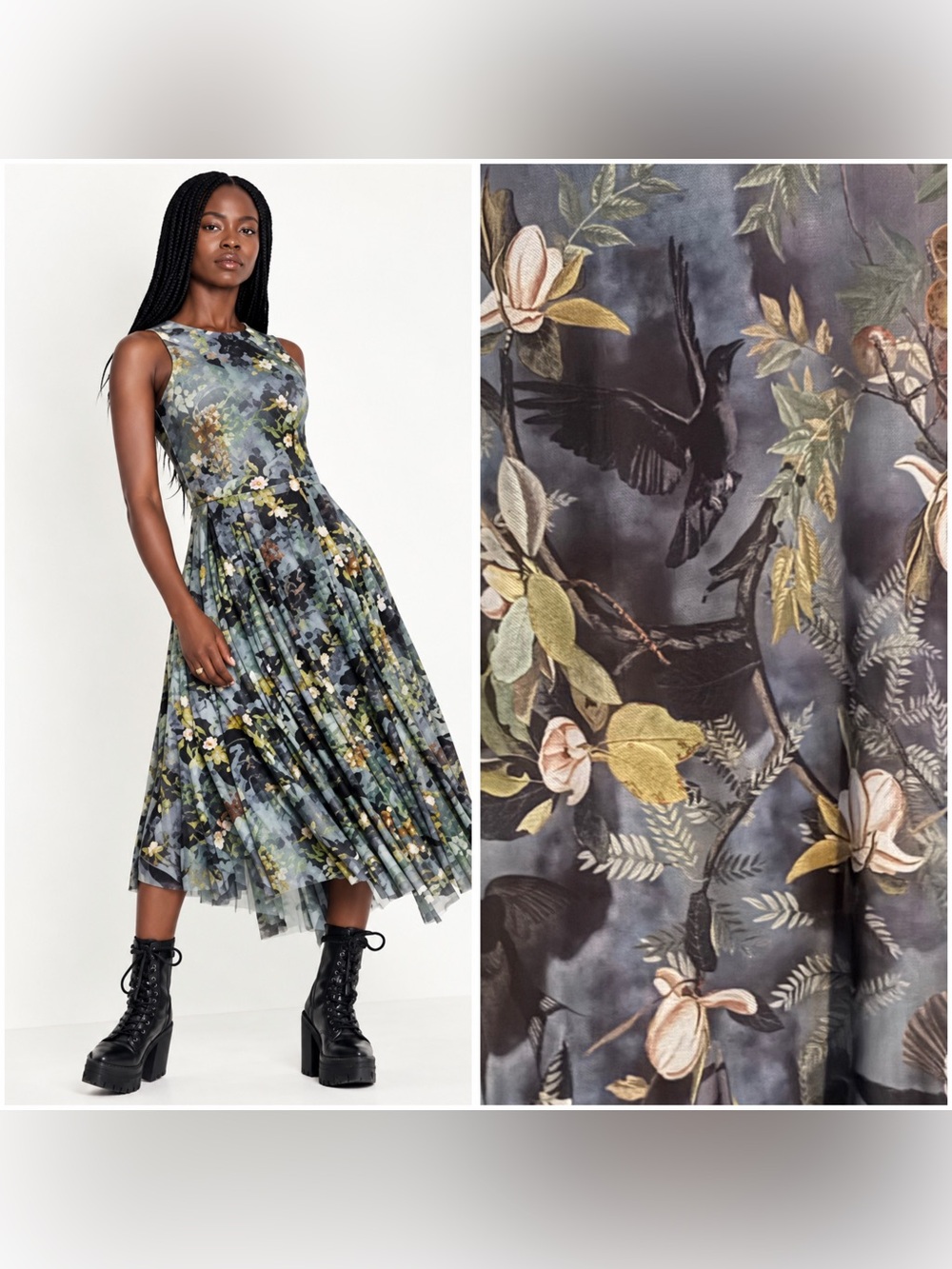 BlackMilk Night Birds Swoop Dress